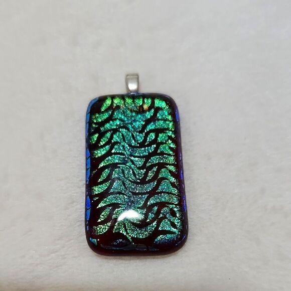 Hand Blown Glass Dichroic Pendant - Picture 1 of 3